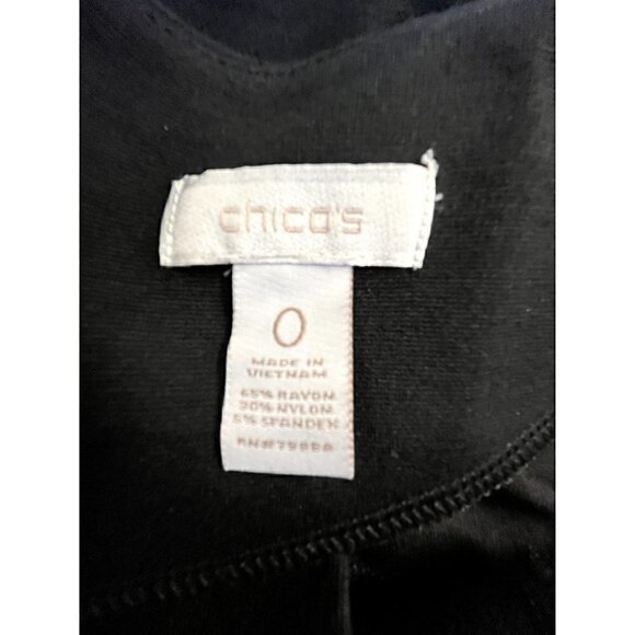 Women's Chico's Size 0 Extra Small Black Thick Jersey Sheath Dress - Picture 2 of 5